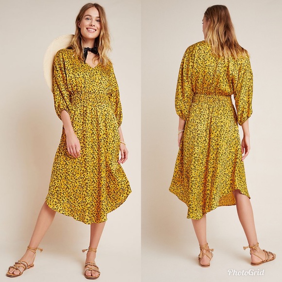 marigold midi dress